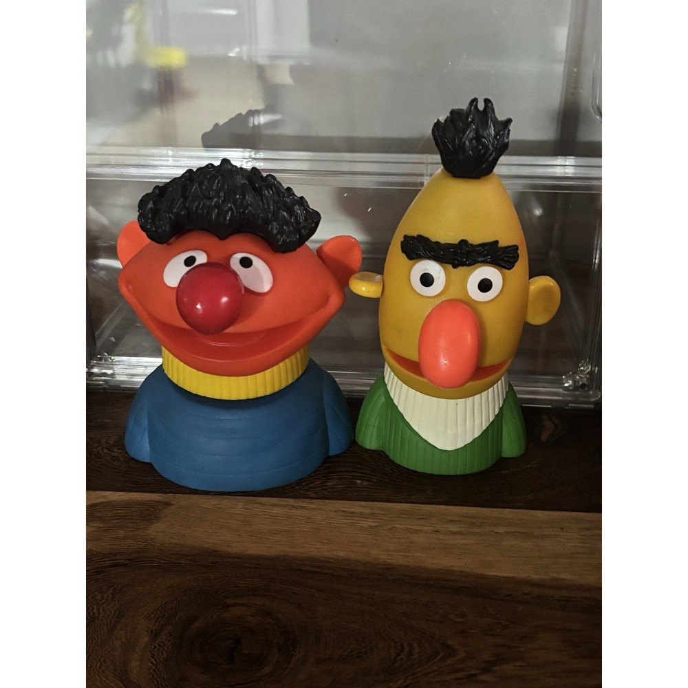 6" Bert & Ernie Head Puzzle Toy Knickerbocker KTC 1978 Muppet HONG KONG - RARE!